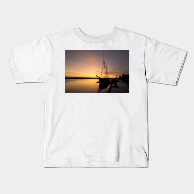 Sunrise on the River Blyth Kids T-Shirt by Violaman